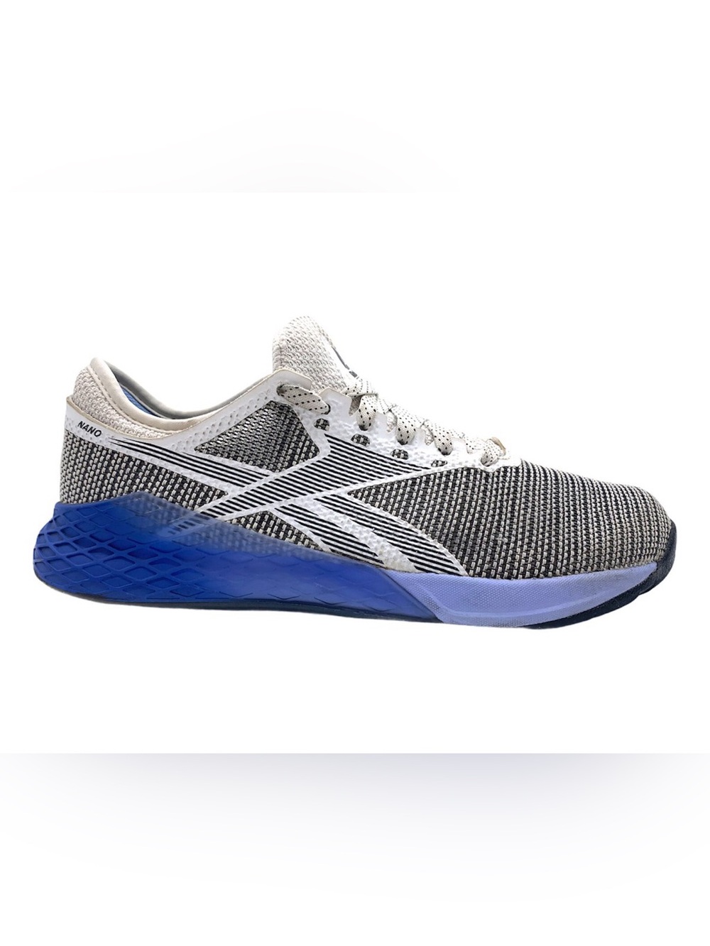 Reebok Women's Nano White/Blue Blast CrossFit Training Shoes.